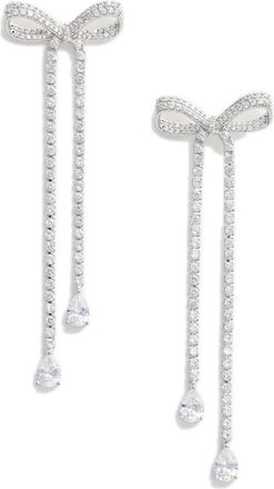 Self Portrait Pendientes Colgantes en Forma de Lazo con Cristales - Accessories - Mujer - Gris - ONE SIZE