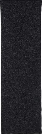 A|X Armani Exchange Logo Cashmere Geribbelde Sjaal - Dames - Wintersjaals - Zwart - ONE Size - Wol - Accessoires