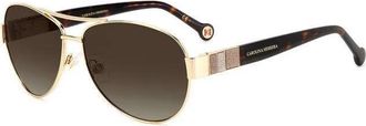 Carolina Herrera Brown Gradient Pilot Ladies Sunglasses HER 0135/S 0000/HA 59