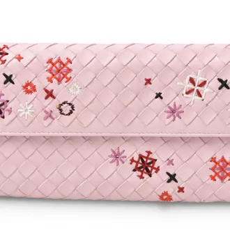 Bottega Veneta Pink Embroidery Coin Purse/Coin Case (Pre-Owned)