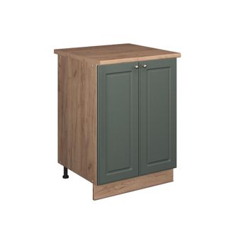 Vicco Mueble Bajo Para Fregadero Fame-line, Verde Dorado Casa De Campo/roble Dorado, 60 Cm, Vicco