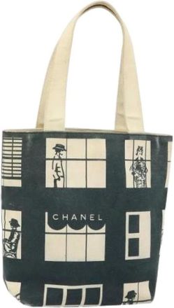 Chanel Pre-owned Tote Bags, female, Black, Size: ONE SIZE Pre-owned Canvas Tote