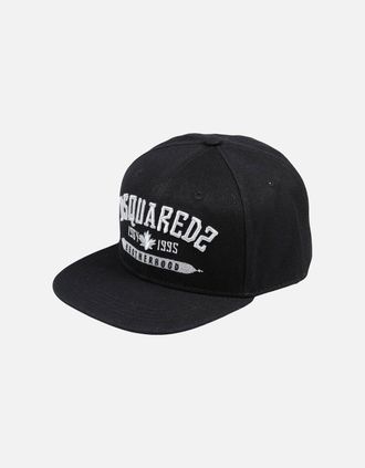 Dsquared2 Mens Dsquared2 Brotherhood Logo Black Cap - Size: ONE size