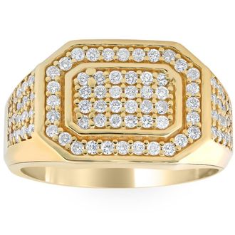 Pompeii3 1Ct Mens Diamond Ring 10k Yellow Gold