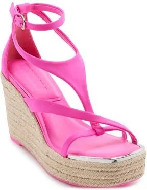 DKNY Maryn Espadrille Platform Wedge Sandal in Shocking Pink at Nordstrom Rack, Size 7.5