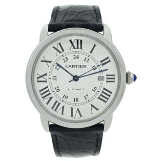 Cartier Pre-owned Cartier Ronde Solo De Cartier Silvered Opaline Dial Mens Watch W6701010