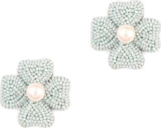 Deepa Gurnani Liora Beaded Flower Drop Earrings in Baby Blue at Nordstrom
