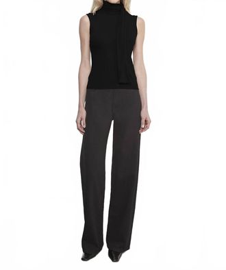 Enza Costa Cashmere Seeveless Scarf Top In Black