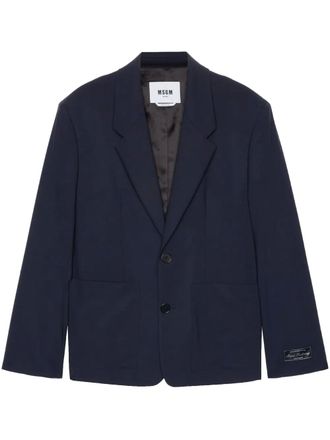 Msgm single-breasted blazer - Blue