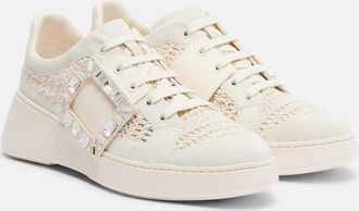 Roger Vivier Viv Skate suede-trimmed platform sneakers