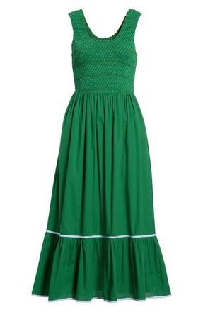 Sugarlips Jessy Smocked Midi Dress in Emerald at Nordstrom, Size X-Small