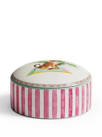 Lisa Corti striped jewellery box - unisex - Porcelain - One Size - White