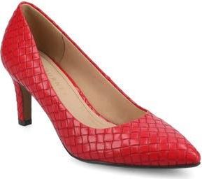 Journee Collection Scylee Pump in Red Woven at Nordstrom Rack, Size 8.5