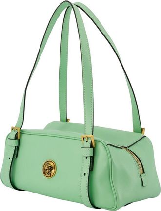 Versace Womens Lambskin Leather Shoulder Bag Green