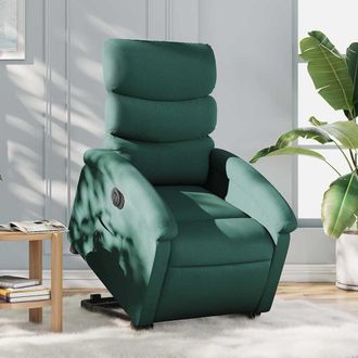 vidaXL Vidaxl - Sill&oacute;n El&eacute;ctrico Reclinable Elevable De Tela Verde Oscuro