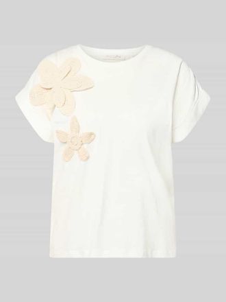 Christian Berg T-Shirt mit Applikationen und Rundhalsausschnitt in Offwhite, Gr&ouml;&szlig;e XXL