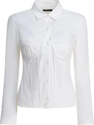 Balenciaga Dames, Blouses & Shirts, Wit, Maat: XS Katoen