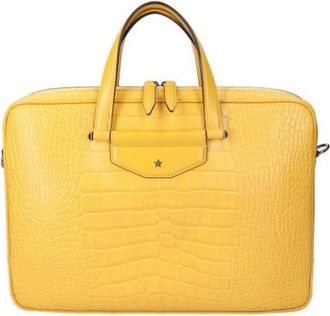 Jimmy Choo London Pre-owned Aktetas - unisex - Vintage Handtas - Geel - ONE Size - Leer - Vintage