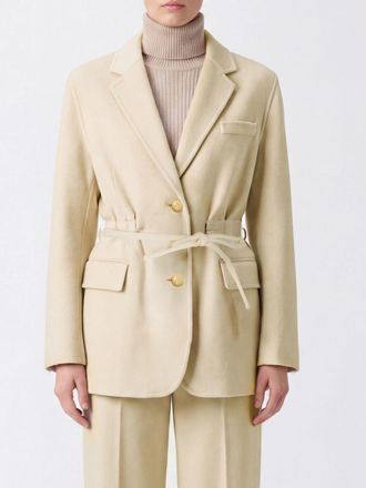 Semicouture Single-Breasted Short Wool Coat with Waist Belt