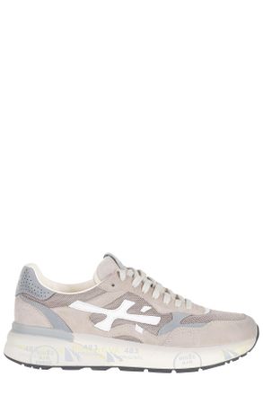 Premiata Taupe Mick 0.1 Iconic Side Design Leather Sneakers