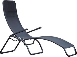 Jan Kurtz Fiam - Terrassenliege Samba, Aluminium schwarz / schwarz