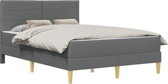 vidaXL Estructura De Cama Con Colch&oacute;n Gris Oscuro 120 X 190 Cm Vidaxl