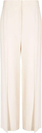 Khaite high-waisted wide-leg trousers - women - Virgin Wool/Cupro/Viscose - 2 - Neutrals