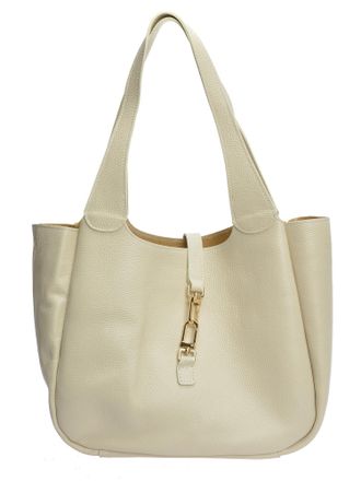 Roberta M Beige Rundleer Tas