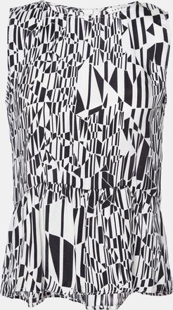 Sandro Monochrome Printed Sateen Peplum Top