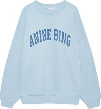 Anine Bing Miles Sweatshirt - Dames - Sweatshirts - Blauw - M - Katoen - Hoodies & sweatvesten