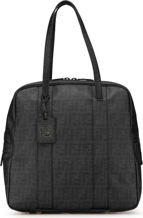 Fendi Pre-owned Womens Structured Tote Bag With Zip Closure - Black Textile - One Size