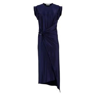 Paco Rabanne Gowns, female, Blue, Size: 2XS Piercing-Detail Midi Dress