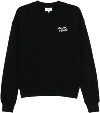 Maison Kitsuné Sweatshirts, male, Black, Size: XS Handwriting Sweatshirt in Sage Green