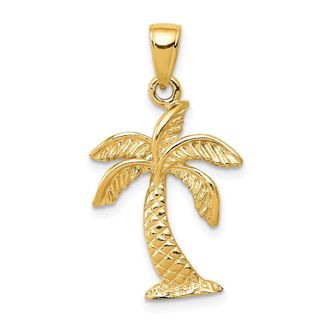 Diamond2Deal 10k Yellow Gold Palm Tree Pendant