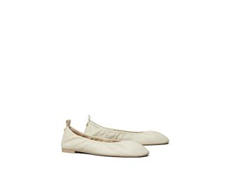 Tory Burch Eddie Ballet 2.0 Womens Shoes Light Cream : 8.5 M, Leather