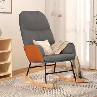 vidaXL Silla Mecedora De Tela Gris Claro Vidaxl