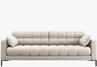 BLOOMINGLOFT 4-Sitzer Designsofa Mamaia Strukturstoff Beige