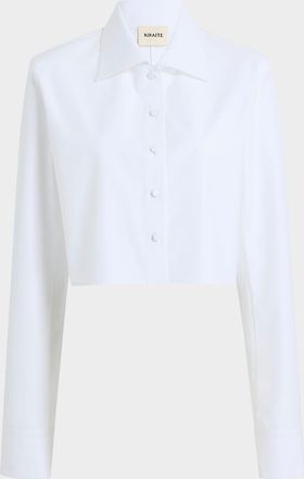 Khaite Jasen Crop Button-Down Top