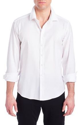 PinoPorte Byron Long Sleeve Button Front Shirt in White at Nordstrom Rack, Size Xx-Large