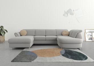 Sit&more Wohnlandschaft »Apulia U-Form« wahlweise Bettfunktion, Bettkasten und Kopf- und Armteilverstellung