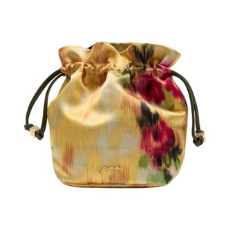 Ganni Bucket Bags, female, Multicolor, Size: ONE SIZE Printed Taffeta Pouch
