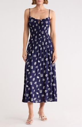 Blu Pepper Shell Print Midi Sundress in Navy at Nordstrom Rack, Size Medium