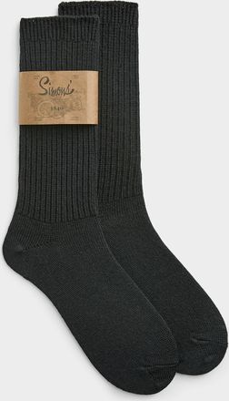 Le 31 Mens Solid merino wool ribbed socks