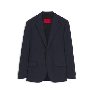 HUGO BOSS Slim-fit suit jacket in performance-stretch seersucker