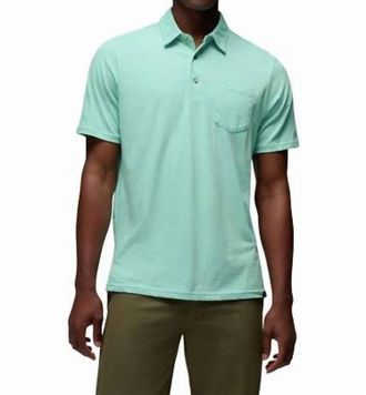 Prana Short Sleeve Polo Shirt In Sea Glass
