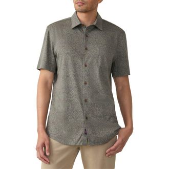 Faherty Hermosa Short Sleeve Button-Up Shirt in Olive Frond at Nordstrom Rack, Size X-Small