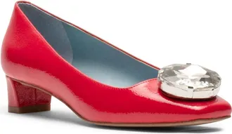 Frances Valentine Mary Embellished Square Toe Pump in Tomato at Nordstrom, Size 8.5
