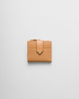 Prada Small Saffiano and smooth leather wallet