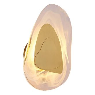 Netlighting Dorsey Wall Lamp Brass Coloured Matt Glass Shade LED 3000K in Gold