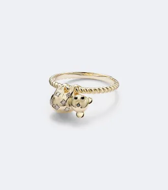 Yvonne L&eacute;on Koala 9kt gold ring with diamonds
